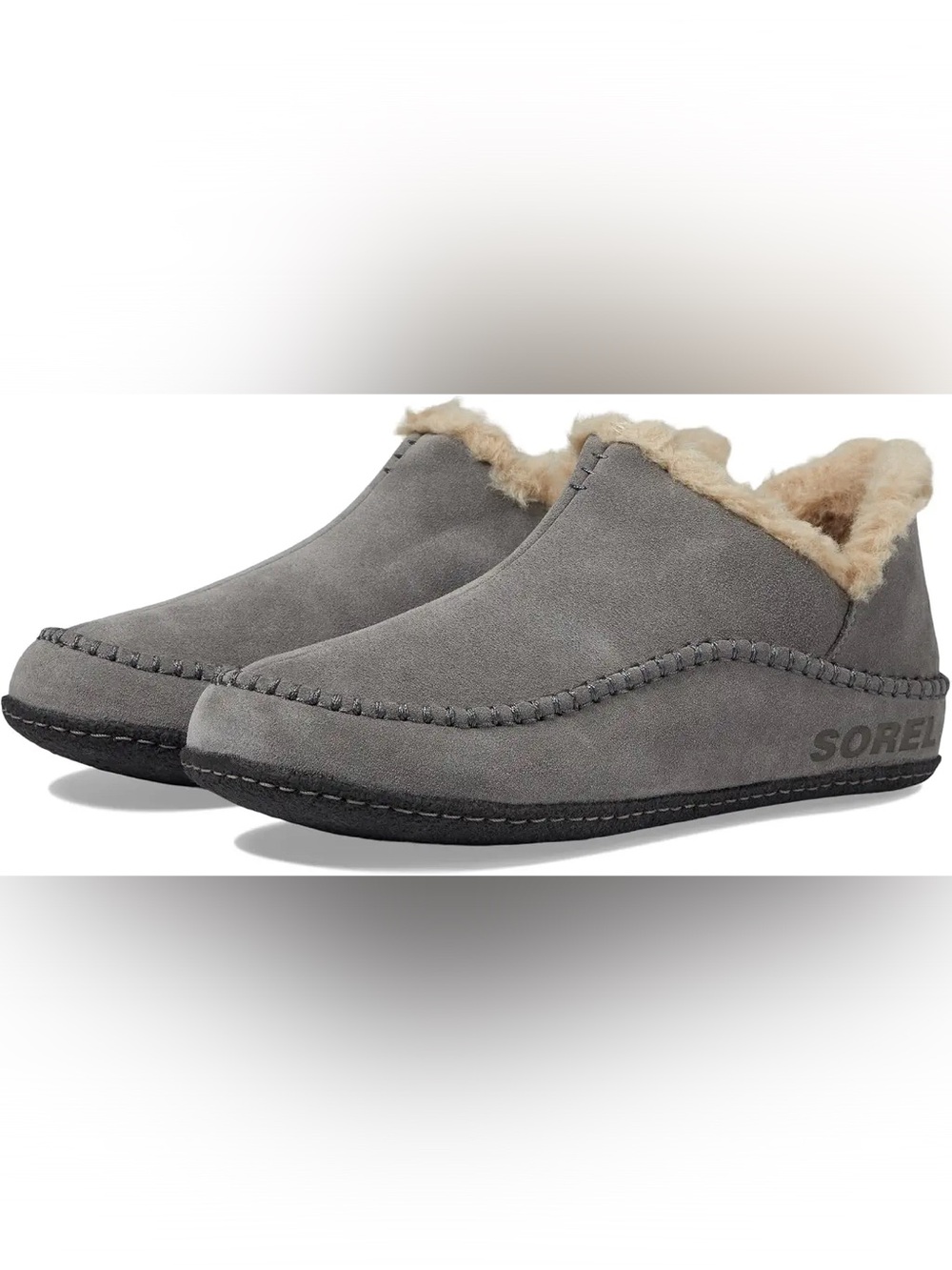 Sorel Manawan II Men's Suede Slippers Wool blend Interior Size 11 Gray